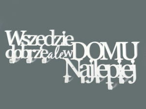 Wieszak metalowy na ubrania Wszędzie dobrze 50 cm - biały matowy