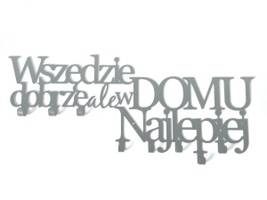 Wieszak metalowy na ubrania Wszędzie dobrze 50 cm - srebrny