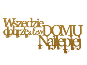 Wieszak metalowy na ubrania Wszędzie dobrze 60 cm - złoty
