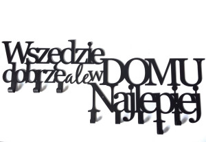 Wieszak metalowy na ubrania Wszędzie dobrze 80 cm - czarny mat
