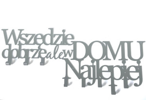 Wieszak metalowy na ubrania Wszędzie dobrze 80 cm - srebrny