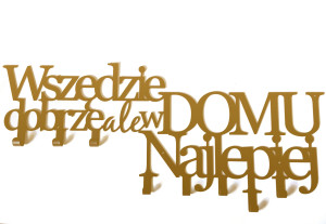 Wieszak metalowy na ubrania Wszędzie dobrze 80 cm - złoty