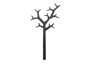 Wieszak metalowy ścienny Drzewo WIE111 180 cm - czarny matowy