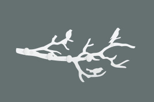 Wieszak metalowy ścienny Gałąź WIE112 40 cm - biały matowy