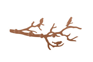 Wieszak metalowy ścienny Gałąź WIE112 40 cm - miedziany