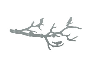 Wieszak metalowy ścienny Gałąź WIE112 40 cm - srebrny