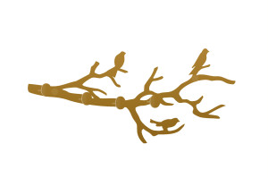 Wieszak metalowy ścienny Gałąź WIE112 40 cm - złoty