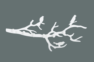 Wieszak metalowy ścienny Gałąź WIE112 50 cm - biały matowy