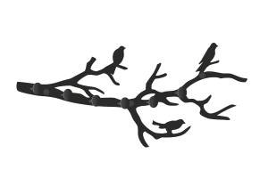 Wieszak metalowy ścienny Gałąź WIE112 50 cm - czarny matowy