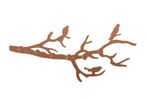 Wieszak metalowy ścienny Gałąź WIE112 50 cm - miedziany