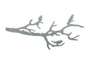 Wieszak metalowy ścienny Gałąź WIE112 50 cm - srebrny