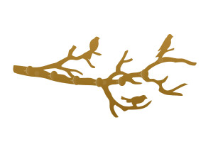 Wieszak metalowy ścienny Gałąź WIE112 50 cm - złoty