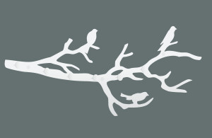 Wieszak metalowy ścienny Gałąź WIE112 70 cm - biały matowy