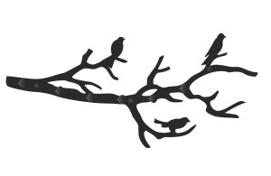 Wieszak metalowy ścienny Gałąź WIE112 70 cm - czarny matowy