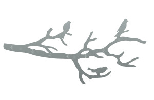 Wieszak metalowy ścienny Gałąź WIE112 70 cm - srebrny