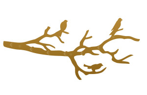 Wieszak metalowy ścienny Gałąź WIE112 70 cm - złoty