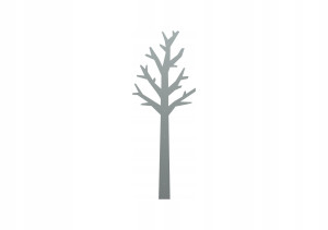 Wieszak metalowy ścienny Drzewo WIE113 180 cm - srebrny