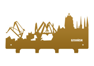 Wieszak metalowy miasto Gdańsk 40 cm - złoty