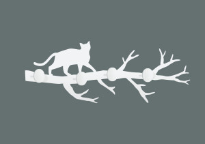 Wieszak metalowy ścienny Gałąź WIE122/30 - biały matowy