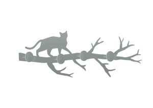 Wieszak metalowy ścienny Gałąź WIE122/30 - srebrny