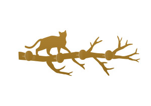 Wieszak metalowy ścienny Gałąź WIE122/30 - złoty