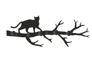 Wieszak metalowy ścienny Gałąź WIE122 40 cm - czarny matowy