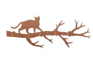 Wieszak metalowy ścienny Gałąź WIE122 40 cm - miedziany