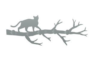 Wieszak metalowy ścienny Gałąź WIE122 40 cm - srebrny