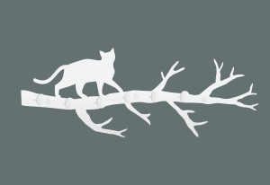 Wieszak metalowy ścienny Gałąź WIE122 50 cm - biały matowy