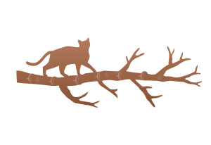 Wieszak metalowy ścienny Gałąź WIE122 50 cm - miedziany