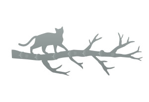 Wieszak metalowy ścienny Gałąź WIE122 50 cm - srebrny