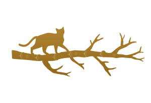 Wieszak metalowy ścienny Gałąź WIE122 50 cm - złoty