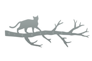 Wieszak metalowy ścienny Gałąź WIE122 70 cm - srebrny