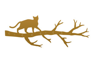 Wieszak metalowy ścienny Gałąź WIE122 70 cm - złoty