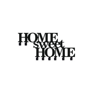 Wieszak metalowy Home sweet home - czarny mat