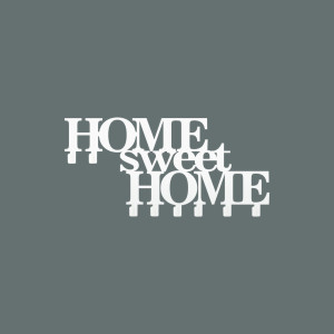 Wieszak metalowy Home sweet home 80 cm - biały matowy