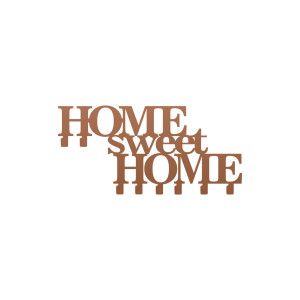 Wieszak metalowy Home sweet home 80 cm - miedziany