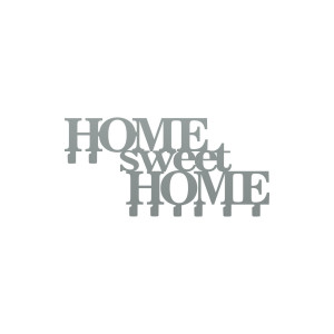 Wieszak metalowy Home sweet home 80 cm - srebrny