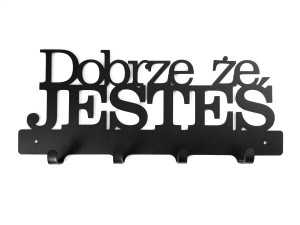 Wieszak metalowy ścienny WIE147 40 cm - czarny mat
