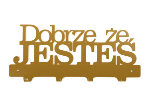 Wieszak metalowy ścienny WIE147 40 cm - złoty