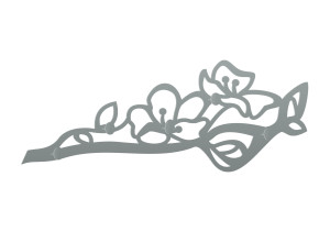 Wieszak ścienny metalowy Wiśnia WIE155 40 cm - srebrny