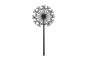 Wieszak ścienny metalowy Dmuchawiec WIE156 130 cm - czarny mat