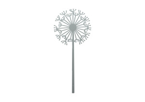 Wieszak ścienny metalowy Dmuchawiec WIE156 130 cm - srebrny
