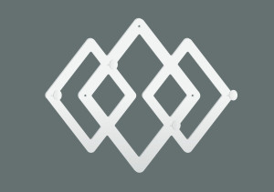 Wieszak ścienny metalowy Geometric WIE158 40 cm - biały matowy