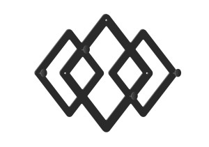 Wieszak ścienny metalowy Geometric WIE158 40 cm - czarny mat