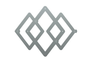 Wieszak ścienny metalowy Geometric WIE158 40 cm - srebrny