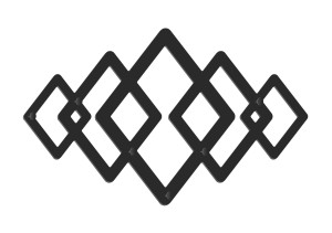 Wieszak ścienny metalowy Geometric WIE158 60 cm - czarny mat