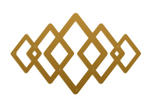 Wieszak ścienny metalowy Geometric WIE158 60 cm - złoty