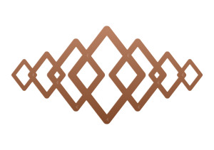 Wieszak ścienny metalowy Geometric WIE158 80 cm - miedziany