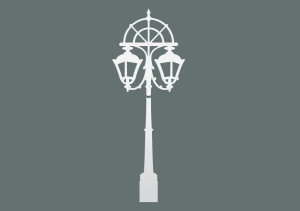 Wieszak ścienny Lampa uliczna WIE161 130 cm - biały matowy